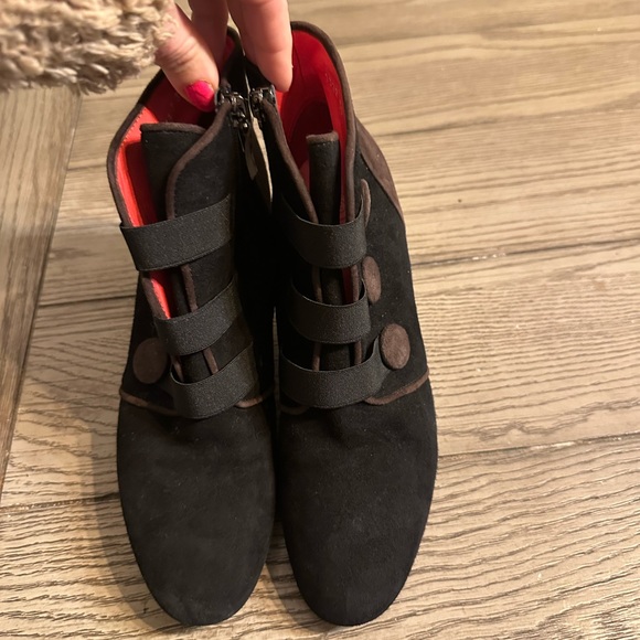 Pas De Rouge Black Suede Comfort Boots Size 39 - Picture 12 of 13